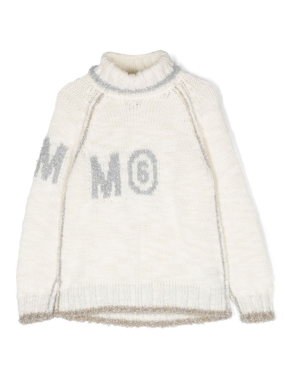 MM6 Maison Margiela Kids logo intarsia high-neck jumper - White von MM6 Maison Margiela Kids