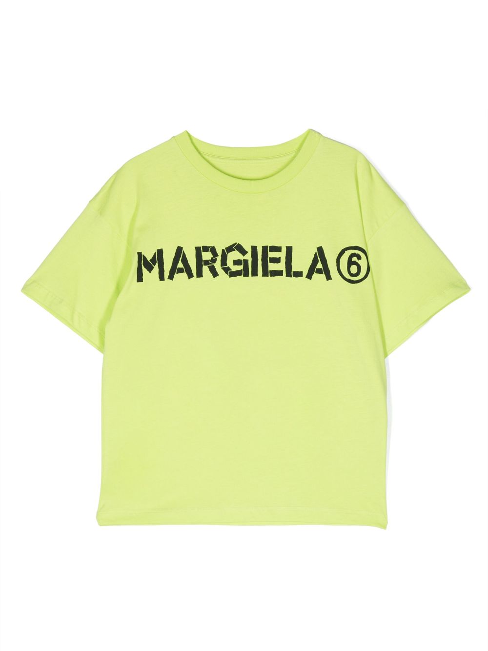 MM6 Maison Margiela Kids logo-lettering cotton T-shirt - Green von MM6 Maison Margiela Kids
