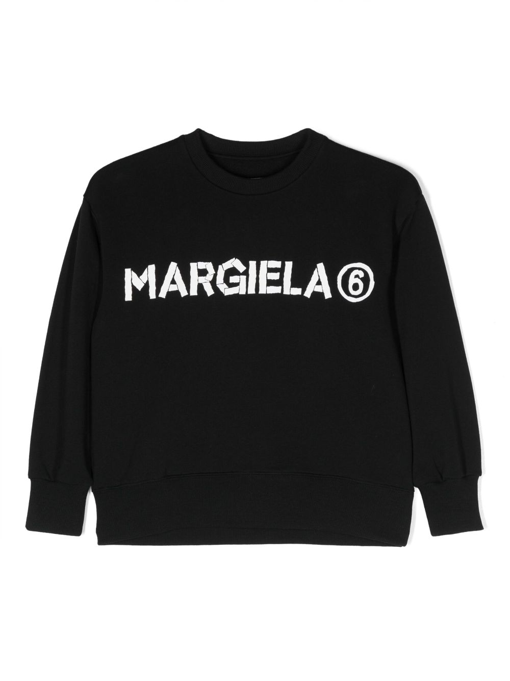 MM6 Maison Margiela Kids logo-print crew-neck sweatshirt - Black von MM6 Maison Margiela Kids