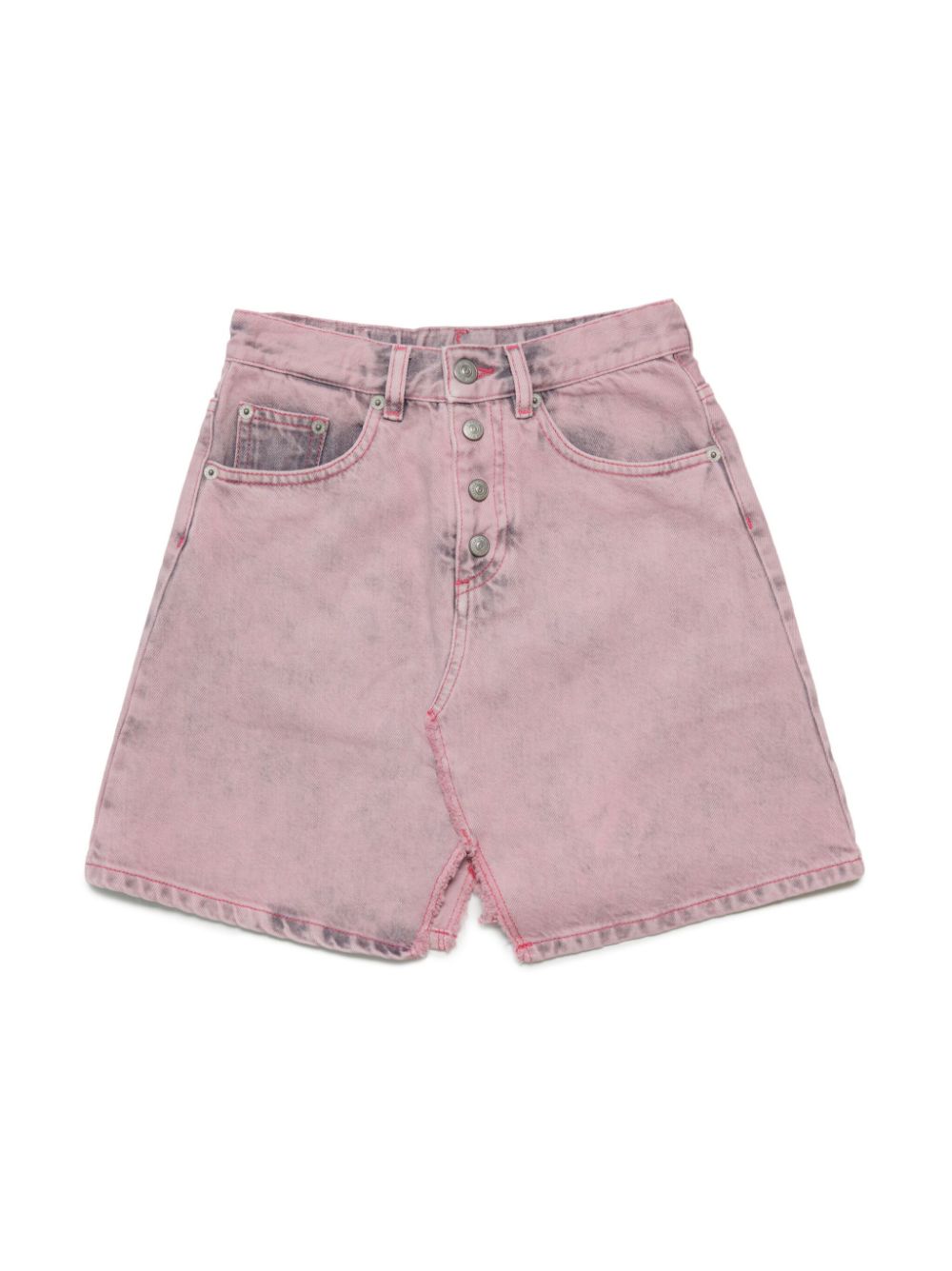 MM6 Maison Margiela Kids logo-patch denim skirt - Pink von MM6 Maison Margiela Kids