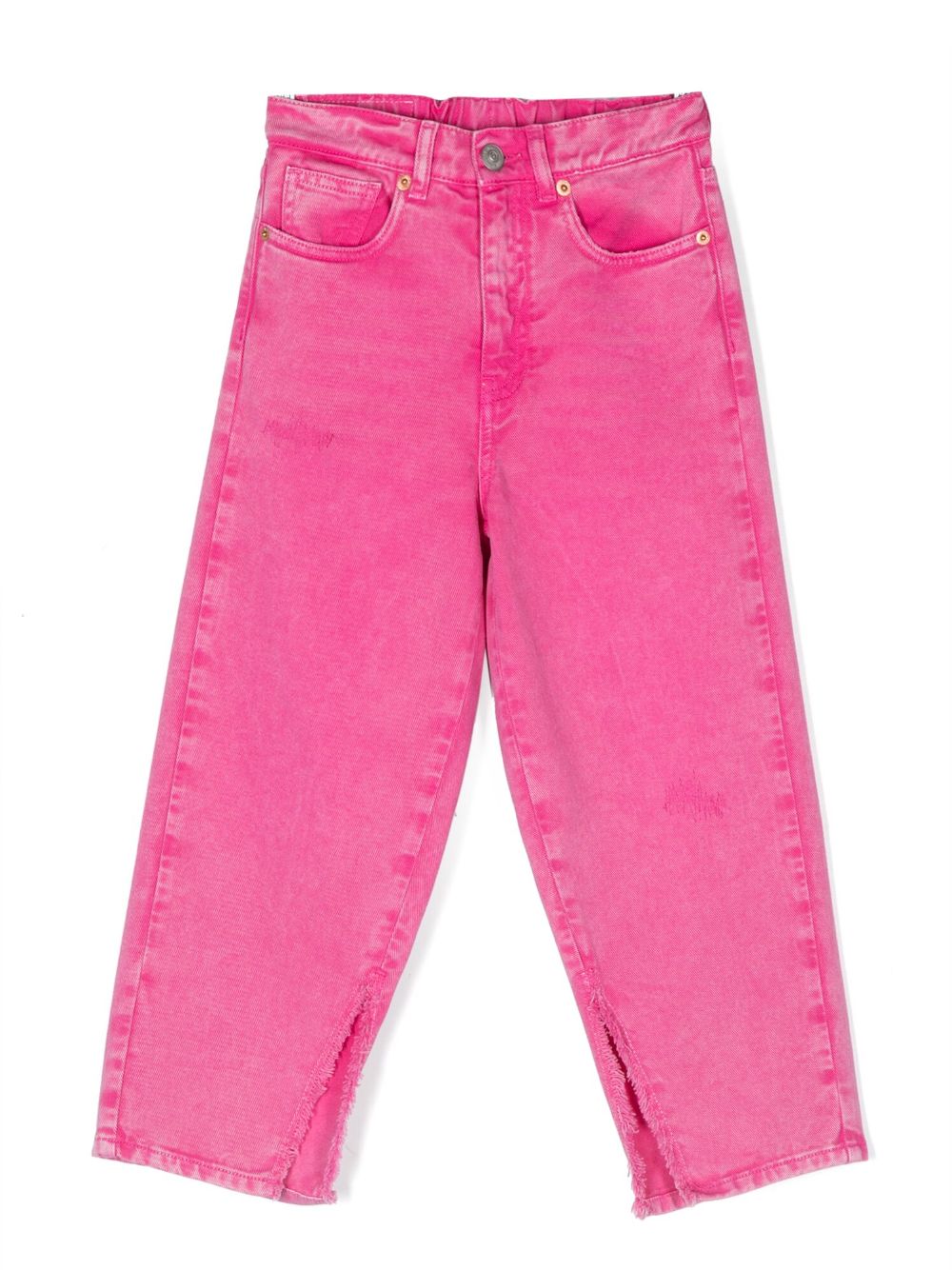 MM6 Maison Margiela Kids logo-patch wide-leg jeans - Pink von MM6 Maison Margiela Kids