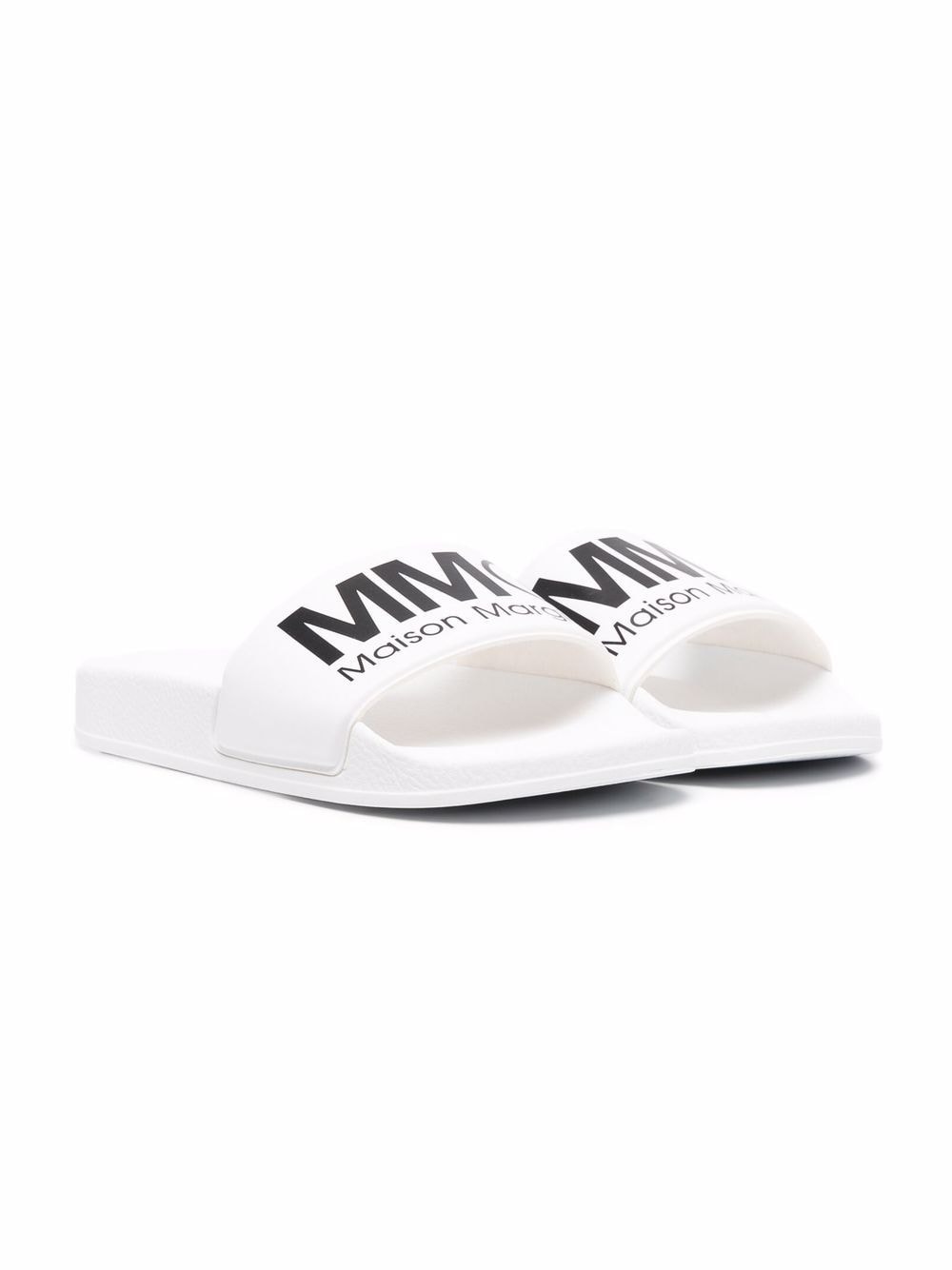 MM6 Maison Margiela Kids logo-print 25mm slides - White von MM6 Maison Margiela Kids