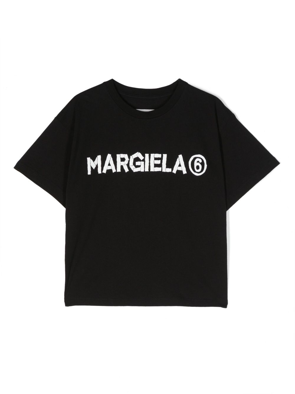 MM6 Maison Margiela Kids logo-print cotton T-shirt - Black von MM6 Maison Margiela Kids