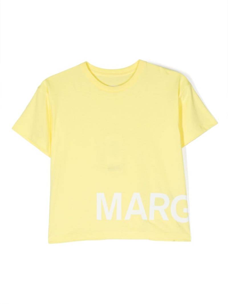 MM6 Maison Margiela Kids logo-print cotton T-shirt - Yellow von MM6 Maison Margiela Kids