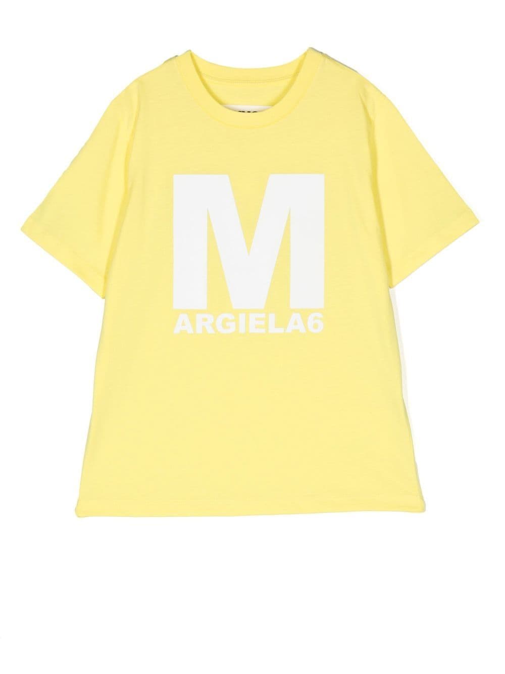 MM6 Maison Margiela Kids logo-print cotton T-shirt - Yellow von MM6 Maison Margiela Kids