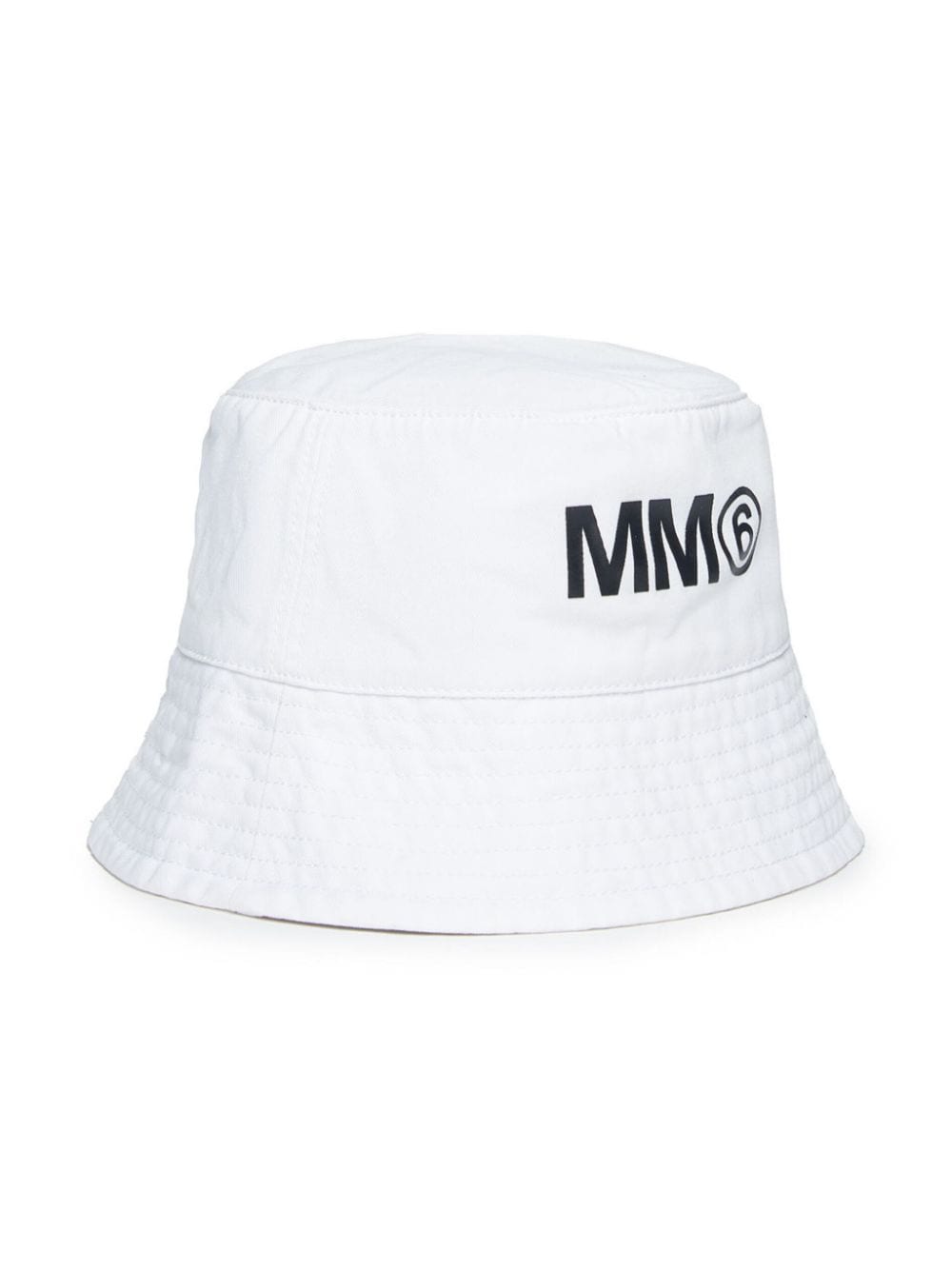 MM6 Maison Margiela Kids logo-print cotton bucket hat - White von MM6 Maison Margiela Kids