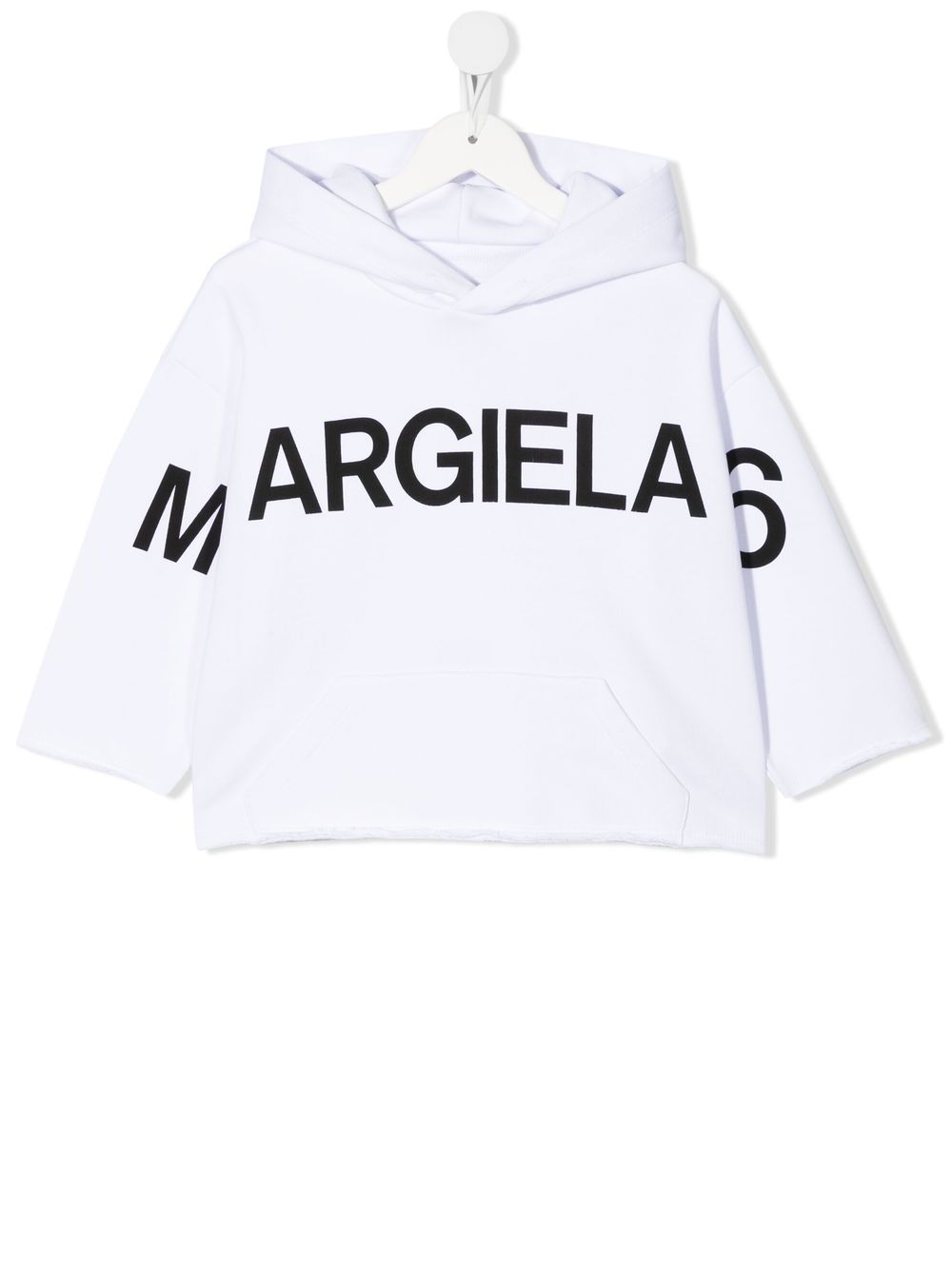 MM6 Maison Margiela Kids logo-print cotton hoodie - White von MM6 Maison Margiela Kids