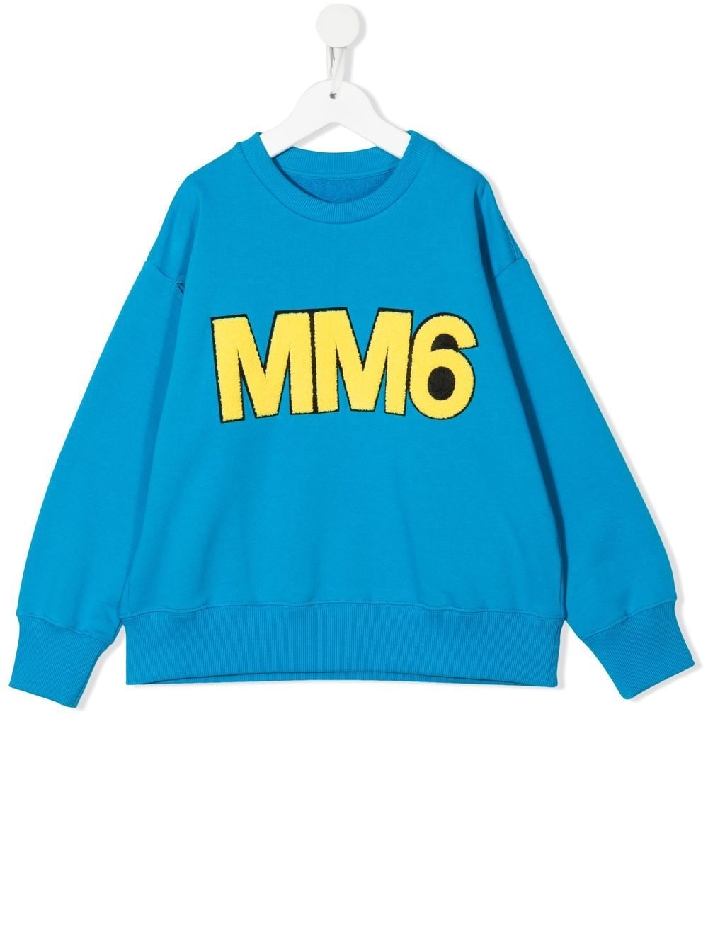 MM6 Maison Margiela Kids logo-print cotton sweatshirt - Blue von MM6 Maison Margiela Kids