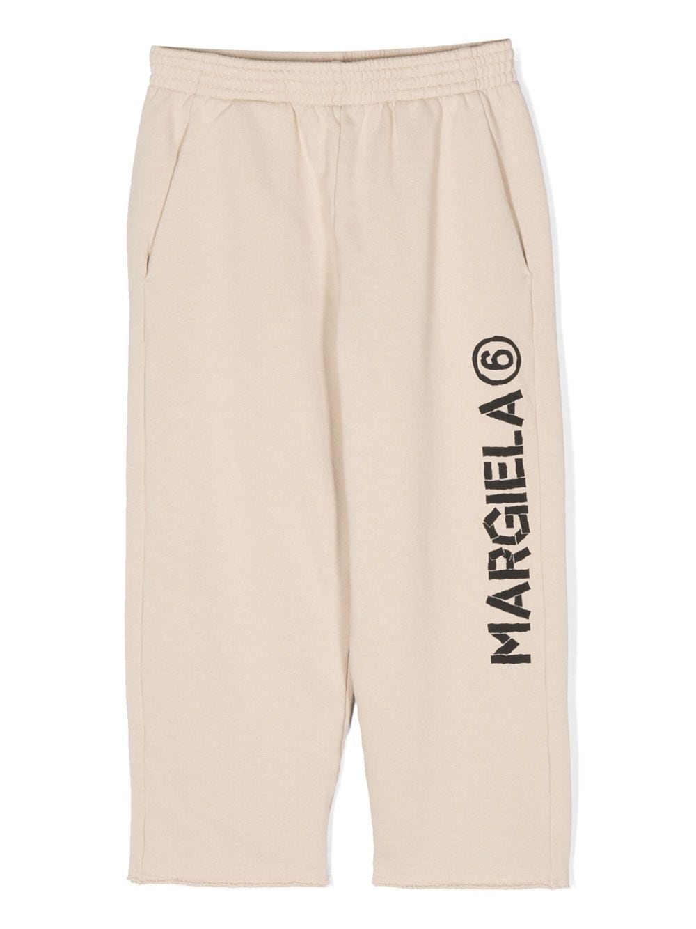 MM6 Maison Margiela Kids logo-print cotton track pants - Neutrals von MM6 Maison Margiela Kids