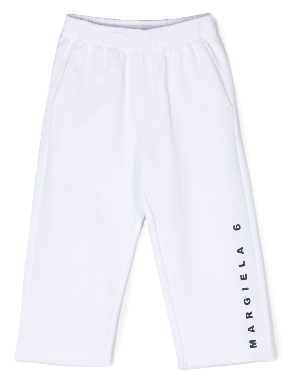 MM6 Maison Margiela Kids logo-print cotton trousers - White von MM6 Maison Margiela Kids