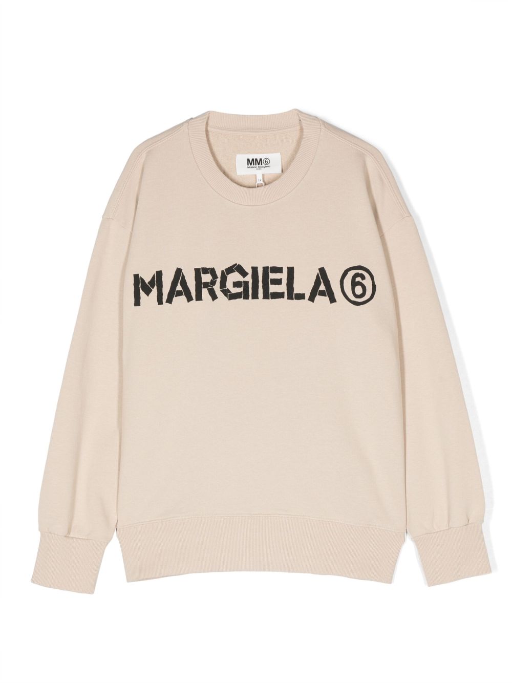 MM6 Maison Margiela Kids logo-print crew-neck sweatshirt - Neutrals von MM6 Maison Margiela Kids