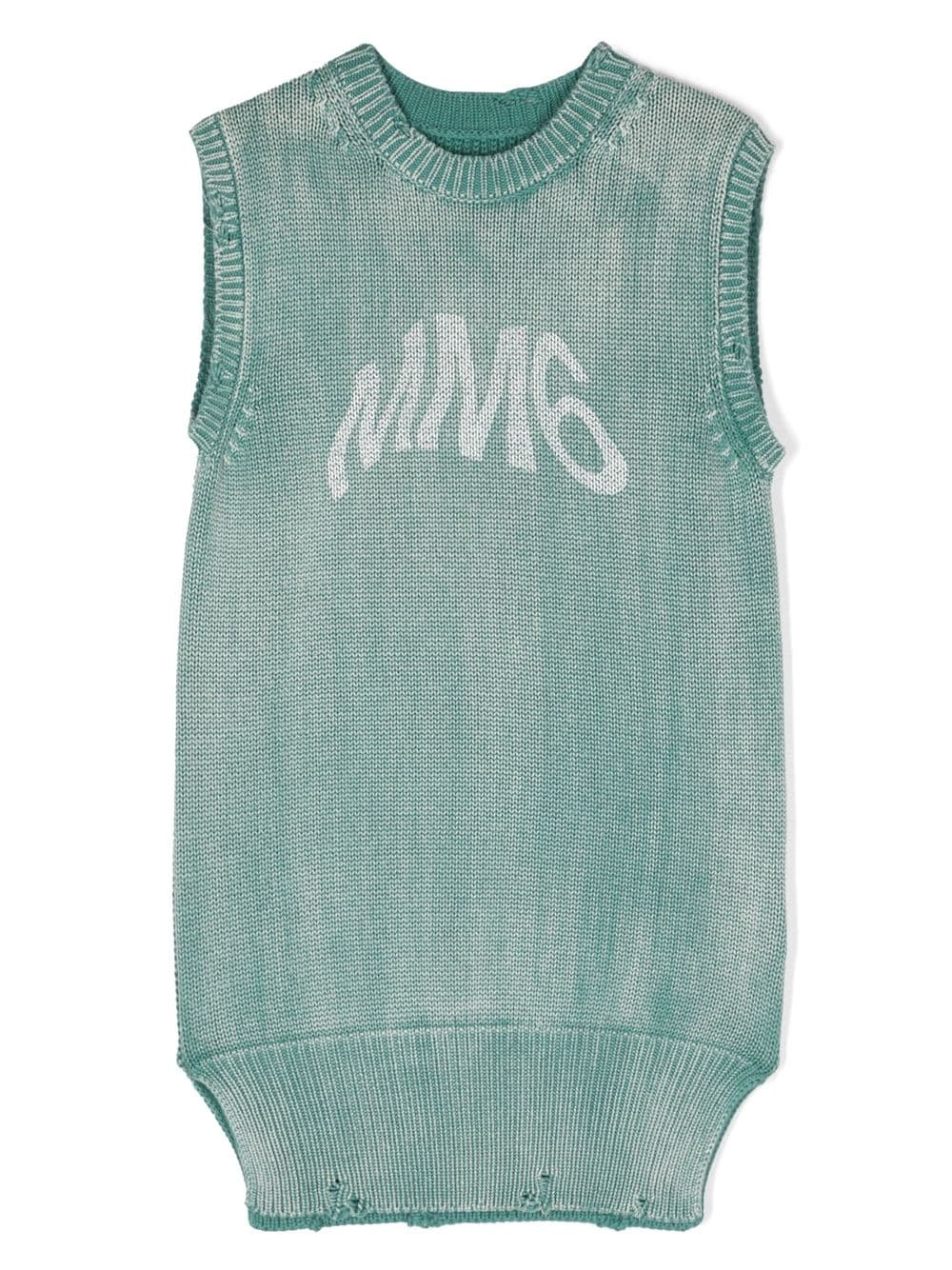 MM6 Maison Margiela Kids logo-print faded knit dress - Green von MM6 Maison Margiela Kids