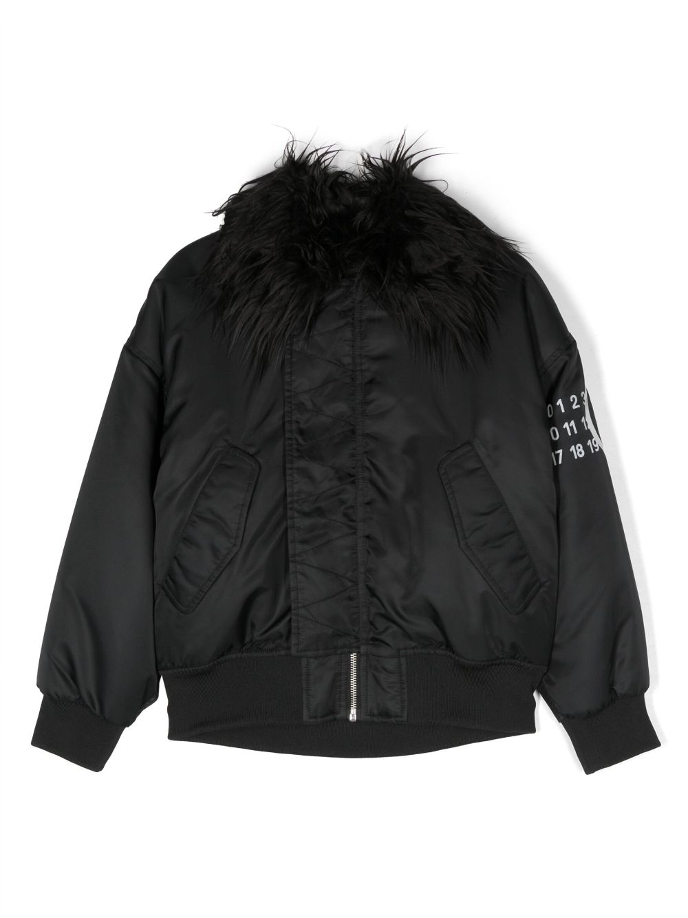 MM6 Maison Margiela Kids logo-print puffer jacket - Black von MM6 Maison Margiela Kids