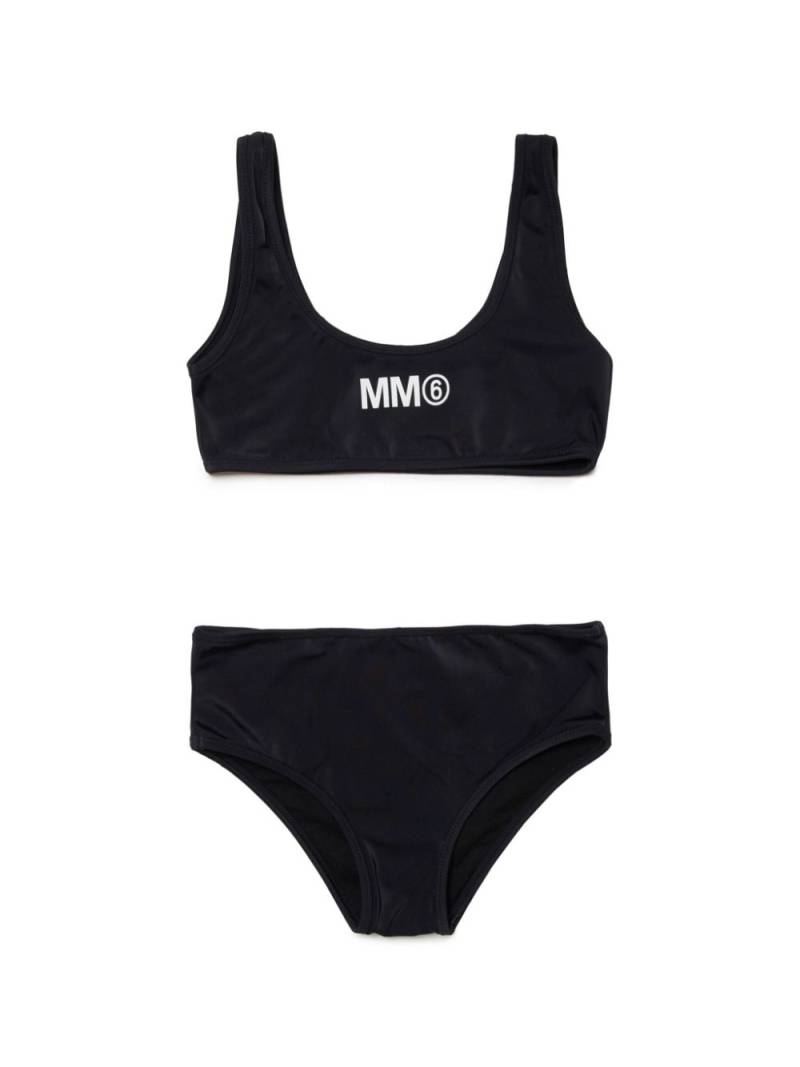 MM6 Maison Margiela Kids logo-print round-neck bikini set - Black von MM6 Maison Margiela Kids