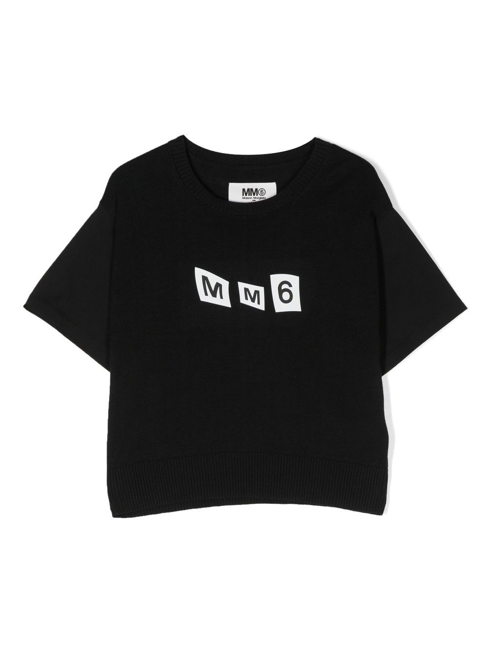 MM6 Maison Margiela Kids logo-print short-sleeve T-shirt - Black von MM6 Maison Margiela Kids