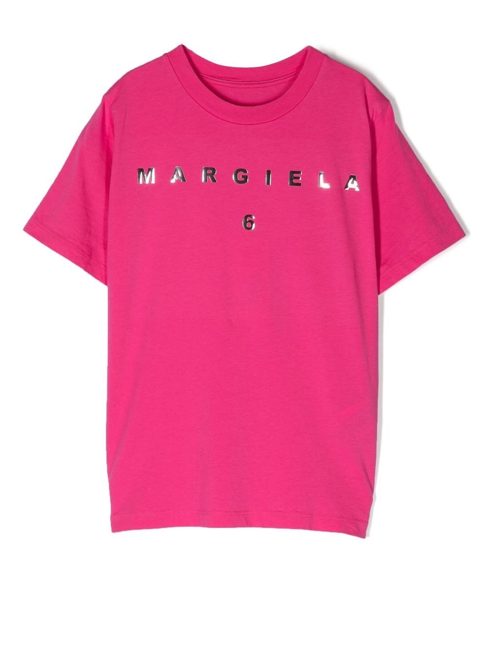 MM6 Maison Margiela Kids logo-print short-sleeve T-shirt - Pink von MM6 Maison Margiela Kids