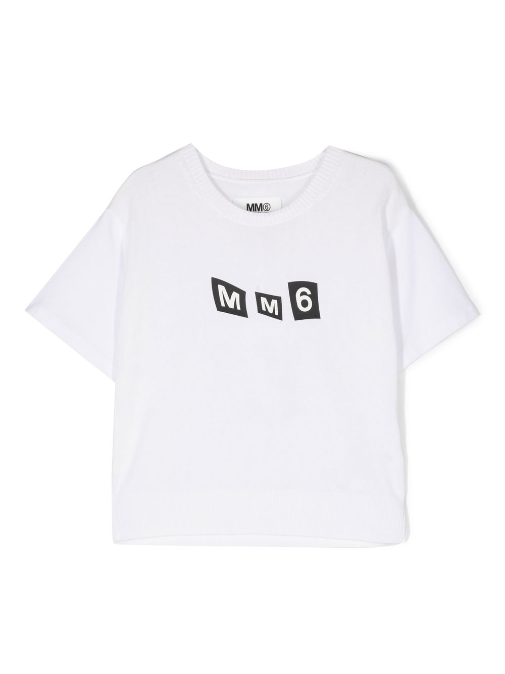 MM6 Maison Margiela Kids logo-print short-sleeve T-shirt - White von MM6 Maison Margiela Kids