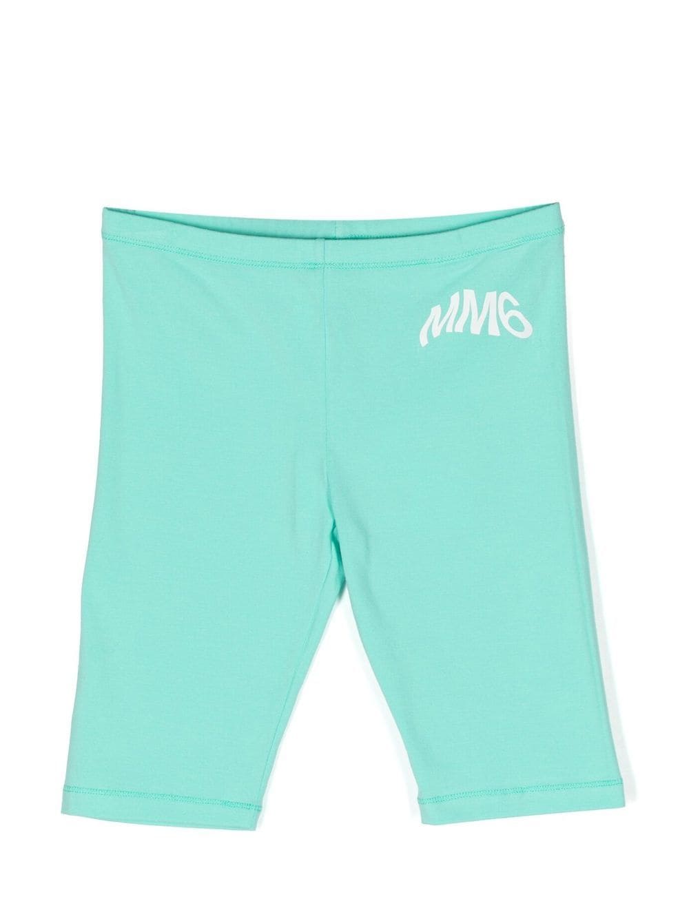 MM6 Maison Margiela Kids logo-print stretch-cotton shorts - Green von MM6 Maison Margiela Kids