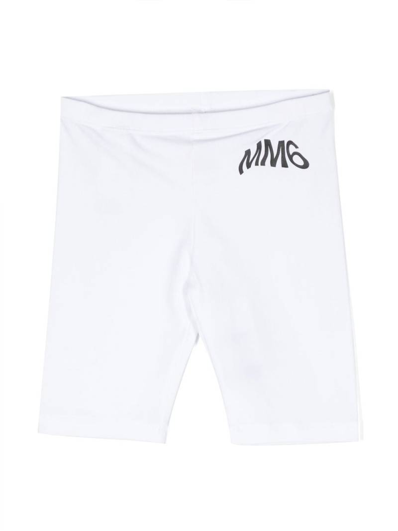 MM6 Maison Margiela Kids logo-print track shorts - White von MM6 Maison Margiela Kids