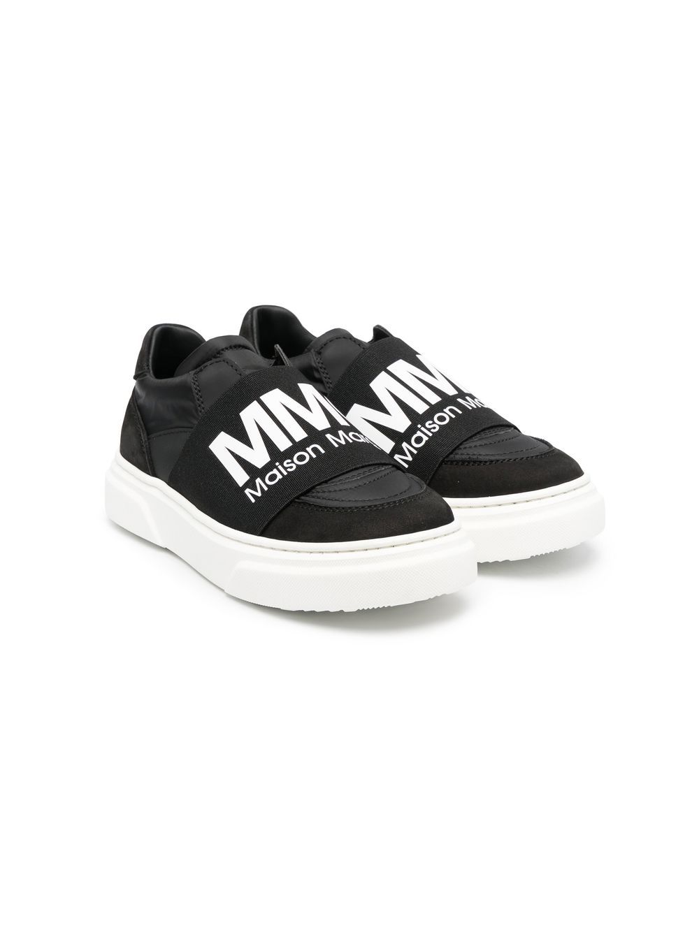 MM6 Maison Margiela Kids logo-strap slip-on sneakers - Black von MM6 Maison Margiela Kids