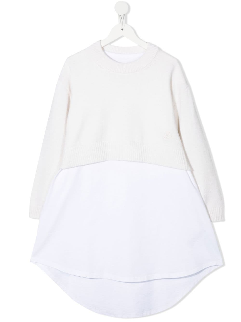 MM6 Maison Margiela Kids long-sleeve knitted jumper dress - White von MM6 Maison Margiela Kids