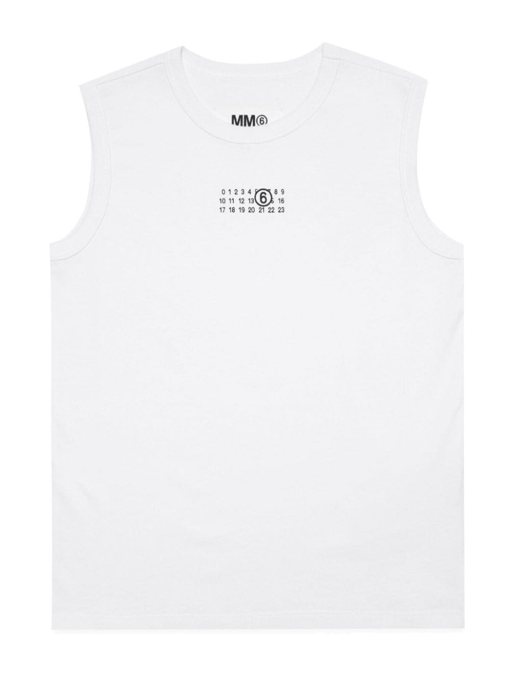 MM6 Maison Margiela Kids numbers-logo cotton jersey tank top - White von MM6 Maison Margiela Kids