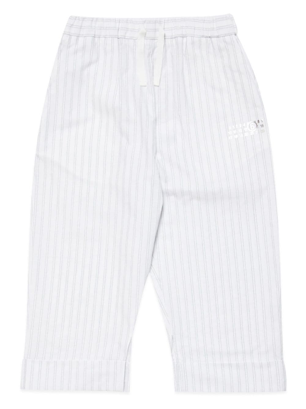 MM6 Maison Margiela Kids numbers-motif cotton-blend trousers - White von MM6 Maison Margiela Kids