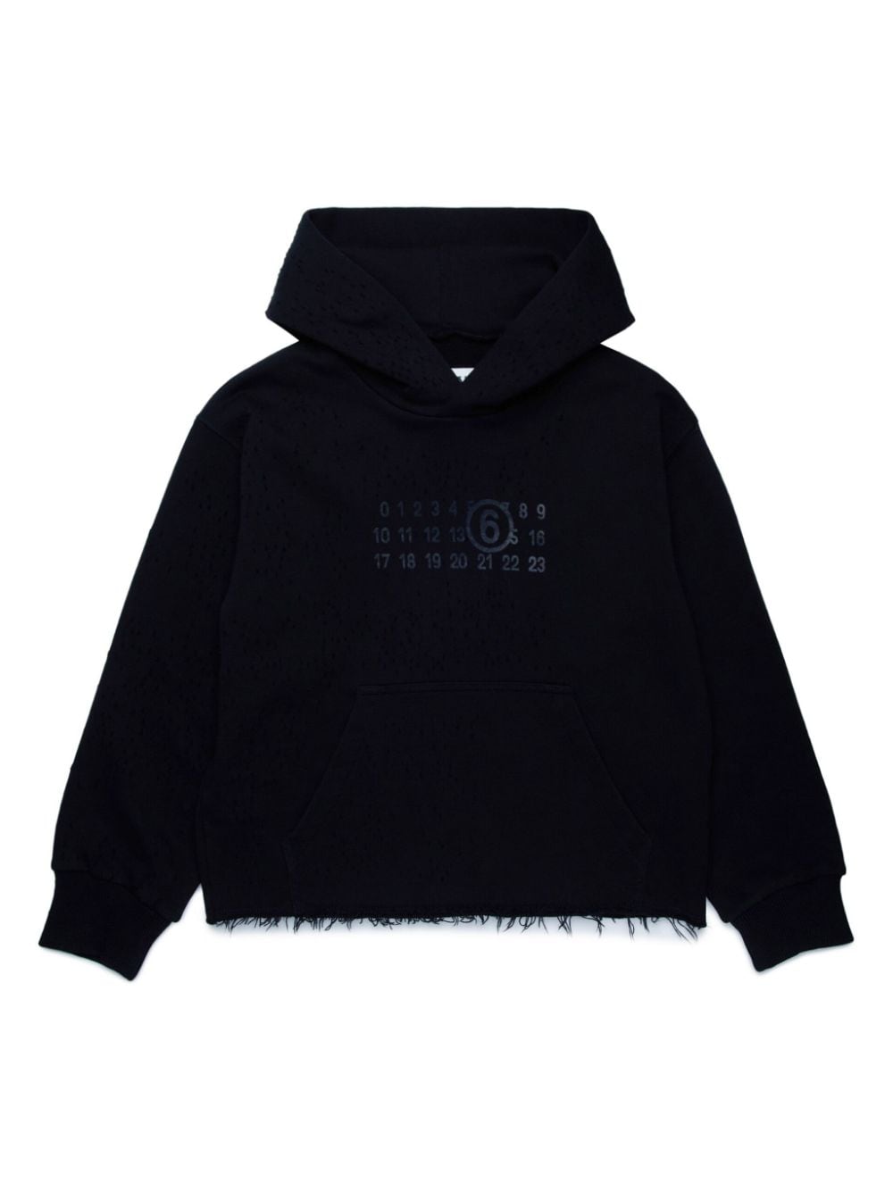 MM6 Maison Margiela Kids numbers-motif cotton hoodie - Black von MM6 Maison Margiela Kids