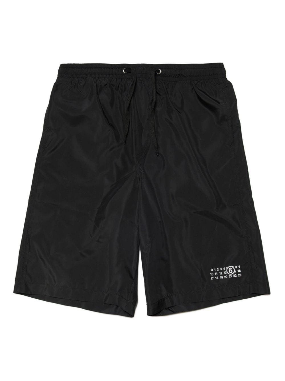 MM6 Maison Margiela Kids numbers-motif drawstring-waistband swim shorts - Black von MM6 Maison Margiela Kids