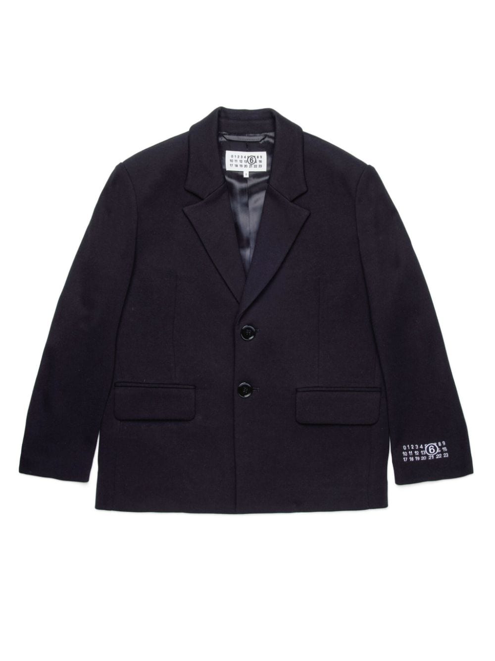 MM6 Maison Margiela Kids numbers-motif single-breasted blazer - Black von MM6 Maison Margiela Kids