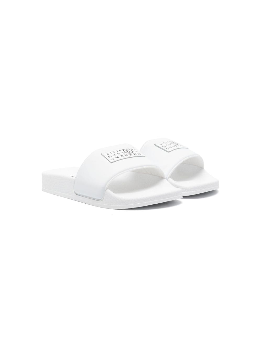 MM6 Maison Margiela Kids numbers-motif slides - White von MM6 Maison Margiela Kids