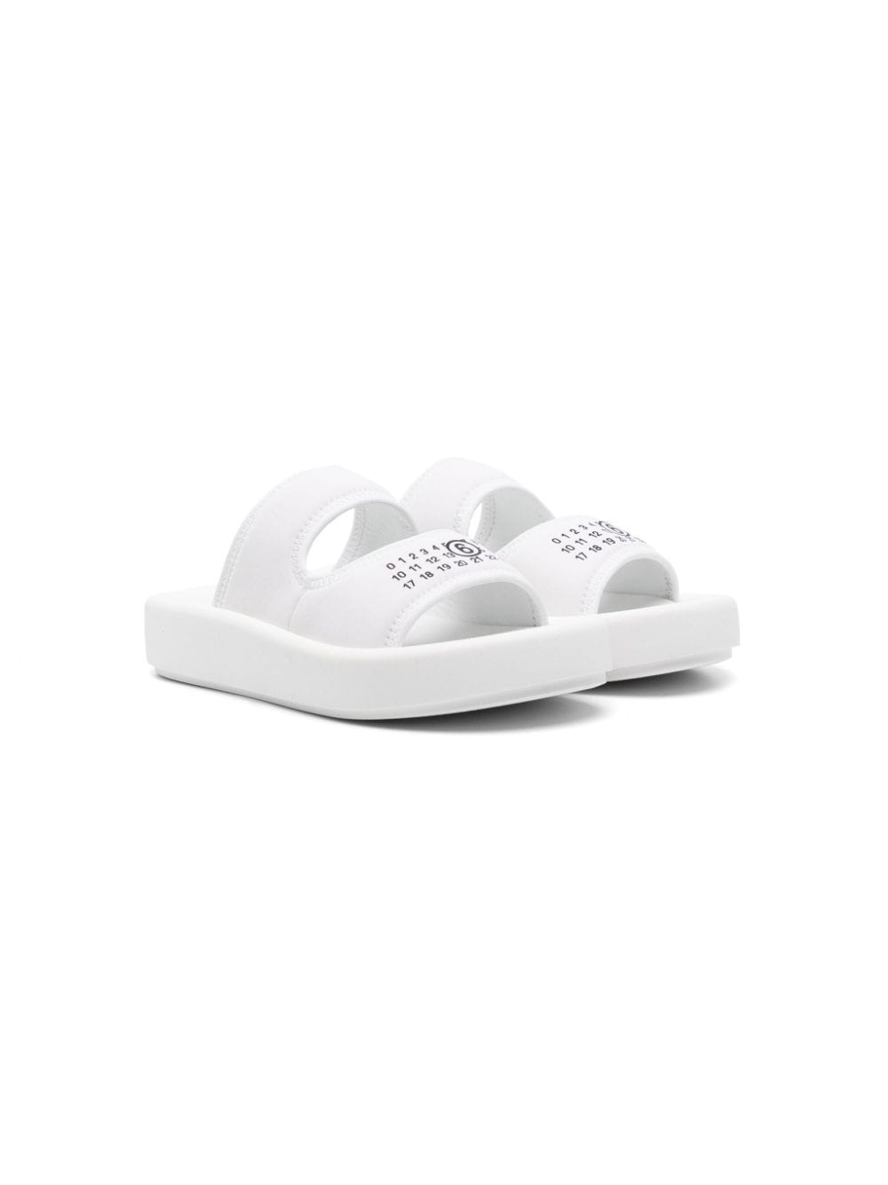 MM6 Maison Margiela Kids numbers-motif slides - White von MM6 Maison Margiela Kids