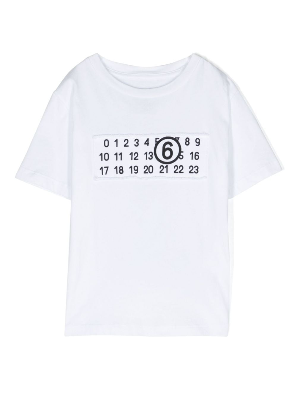 MM6 Maison Margiela Kids numbers-patch cotton T-shirt - White von MM6 Maison Margiela Kids