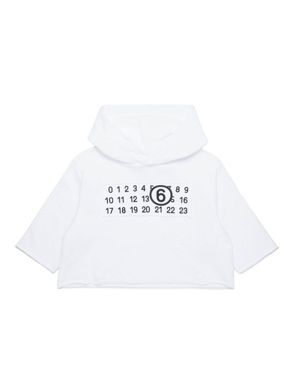 MM6 Maison Margiela Kids numbers-patch cotton hoodie - White von MM6 Maison Margiela Kids