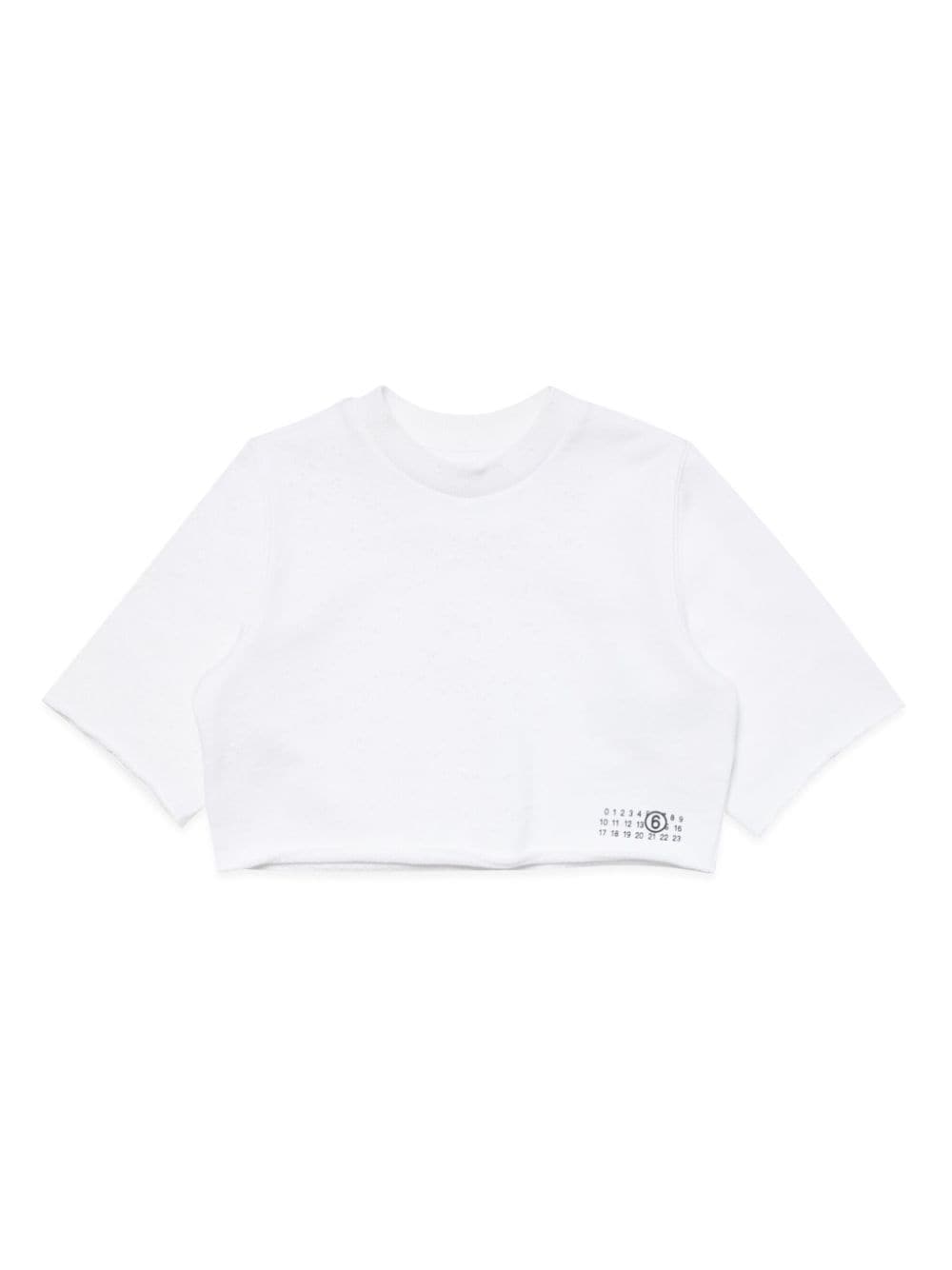 MM6 Maison Margiela Kids cropped short-sleeved sweatshirt - White von MM6 Maison Margiela Kids