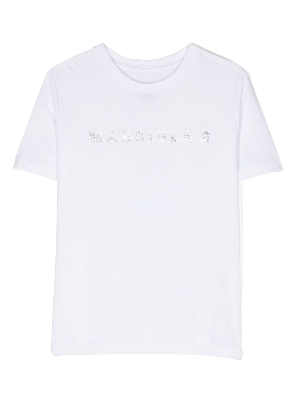 MM6 Maison Margiela Kids rhinestone-embellished logo T-shirt - White von MM6 Maison Margiela Kids