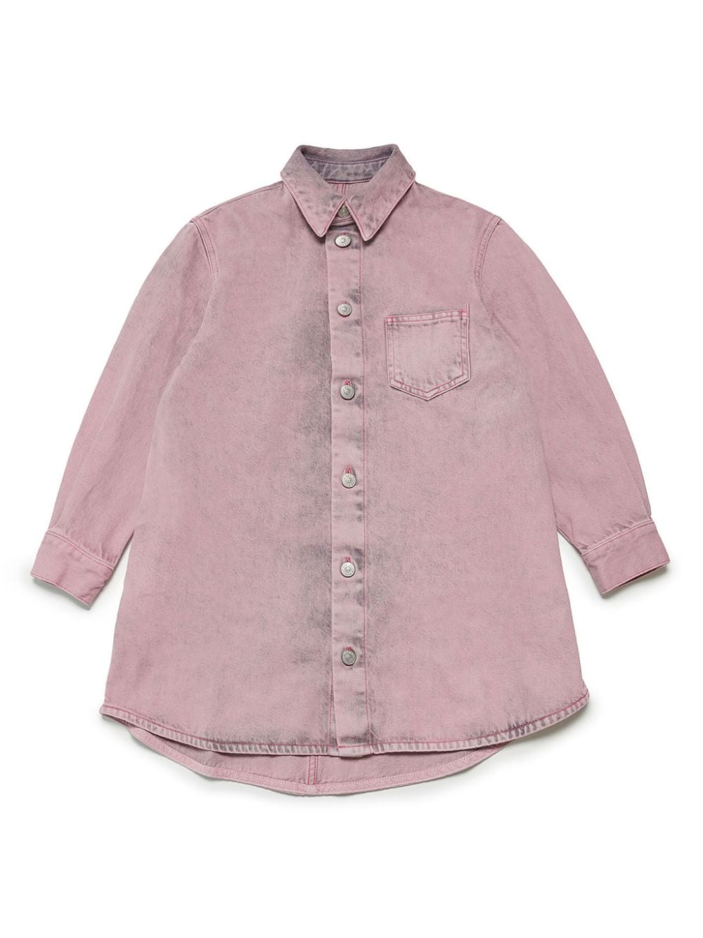 MM6 Maison Margiela Kids washed-effect denim shirt - Pink von MM6 Maison Margiela Kids