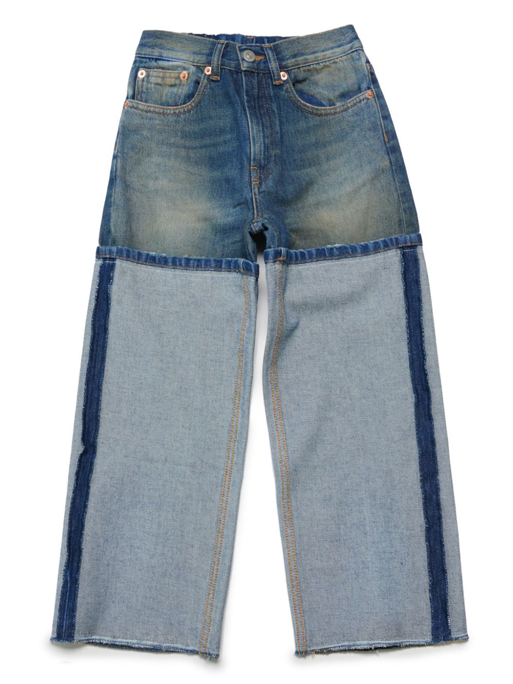 MM6 Maison Margiela Kids wide-leg deconstructed-design jeans - Blue von MM6 Maison Margiela Kids