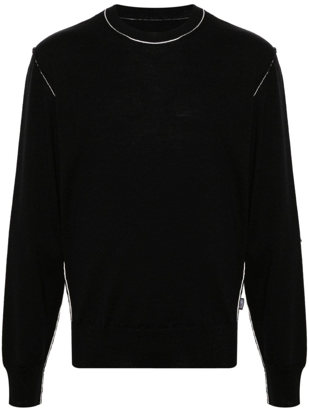 MM6 Maison Margiela Gauge 12 contrasting-trim jumper - Black von MM6 Maison Margiela