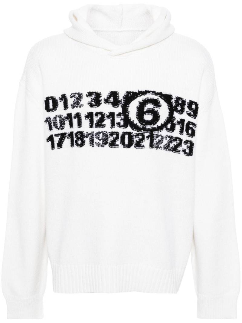 MM6 Maison Margiela Gauge 5 hooded jumper - White von MM6 Maison Margiela