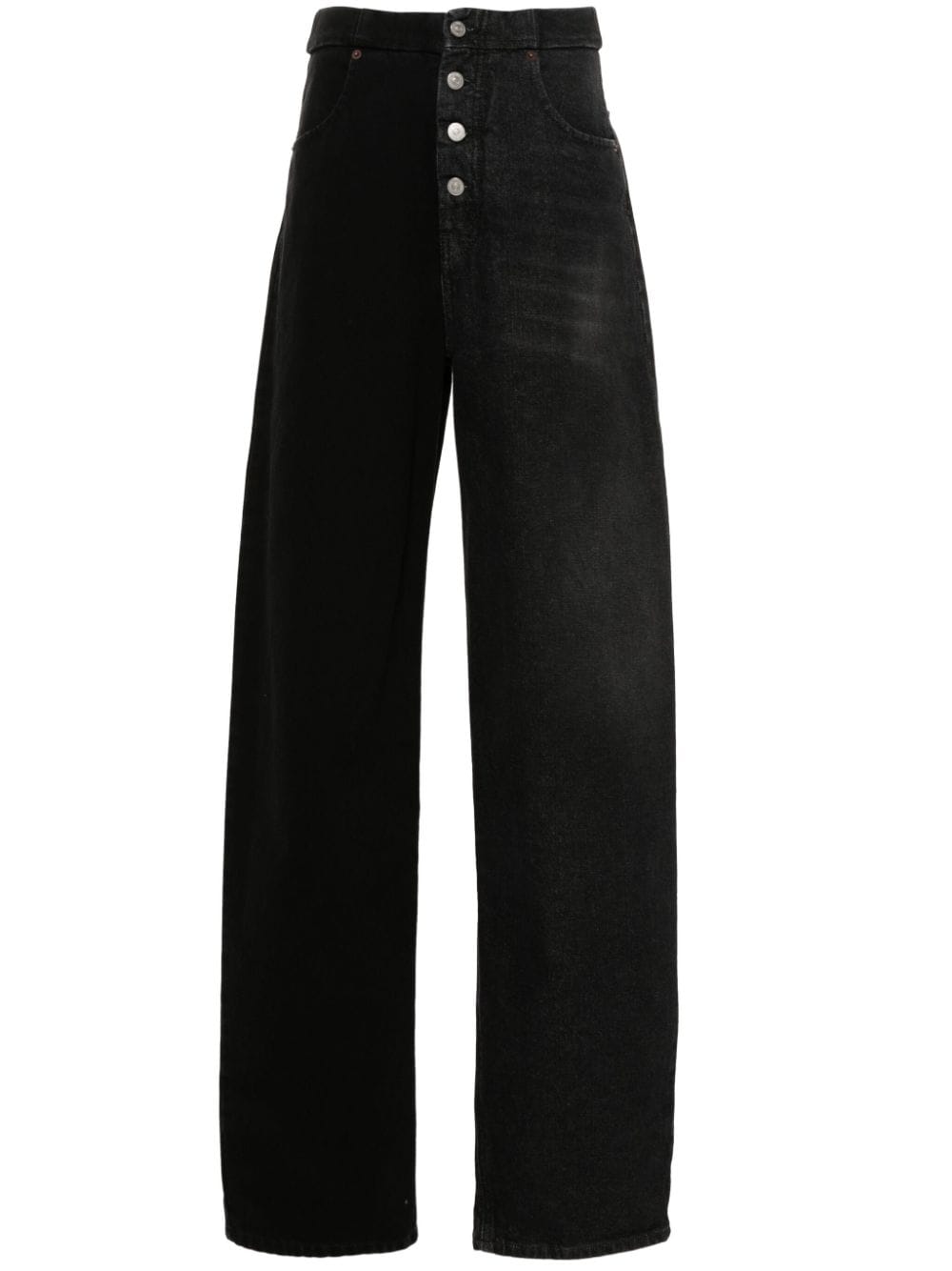 MM6 Maison Margiela Half and Half wide-leg jeans - Black von MM6 Maison Margiela
