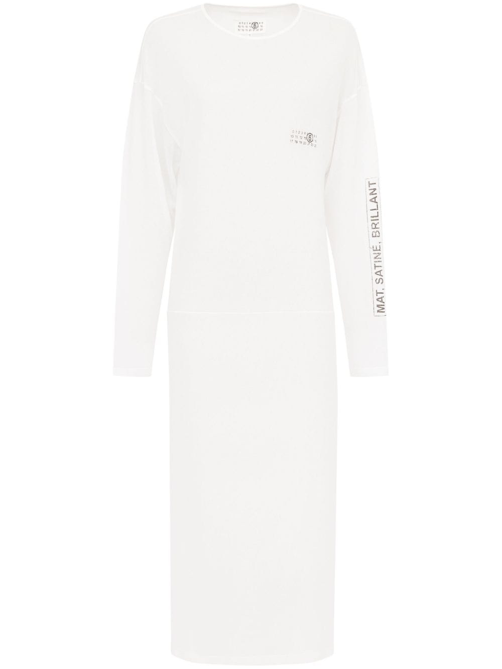 MM6 Maison Margiela Numbers-motif cotton mesh dress - White von MM6 Maison Margiela