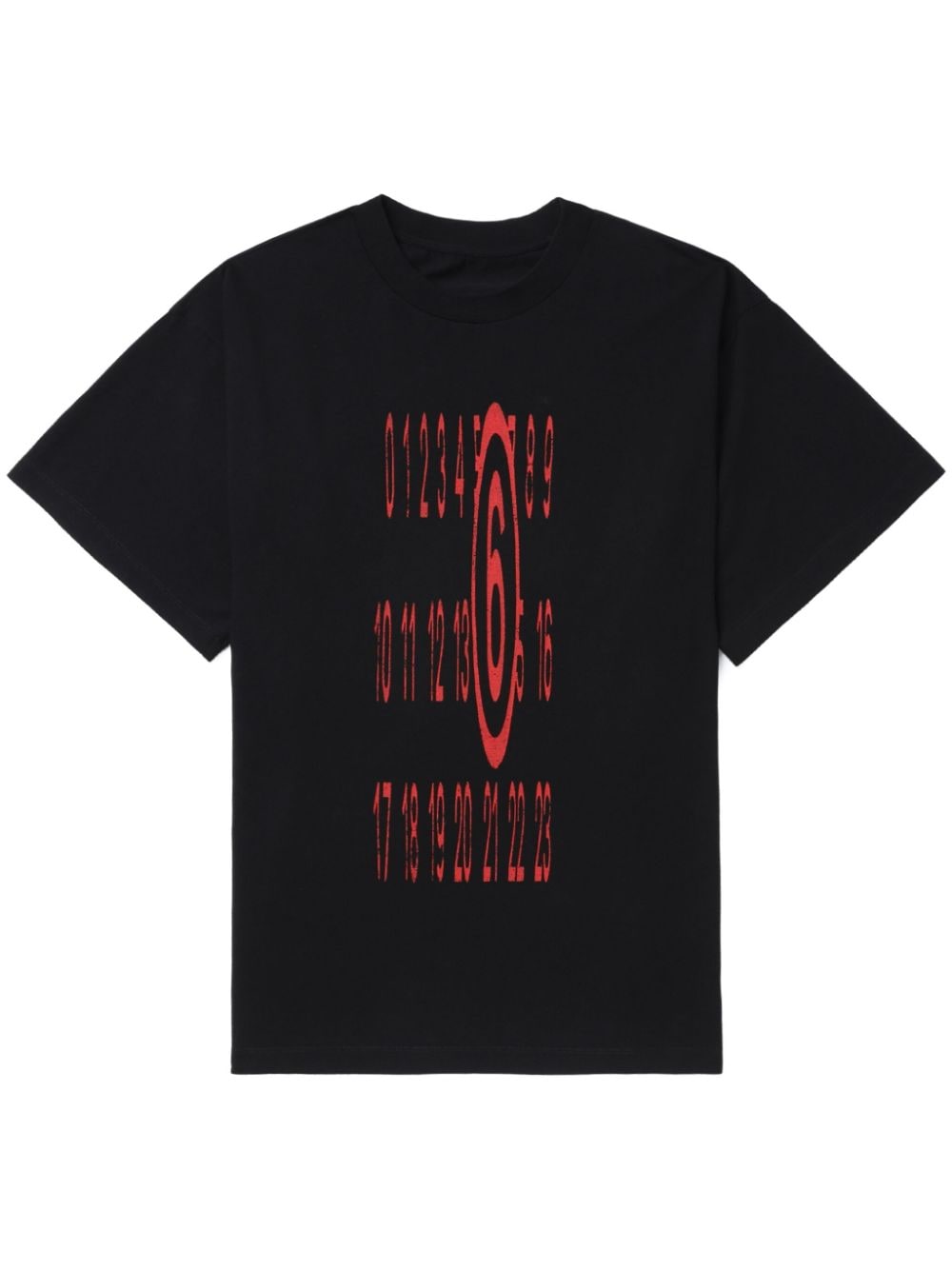 MM6 Maison Margiela Numbers-print cotton T-shirt - Black von MM6 Maison Margiela