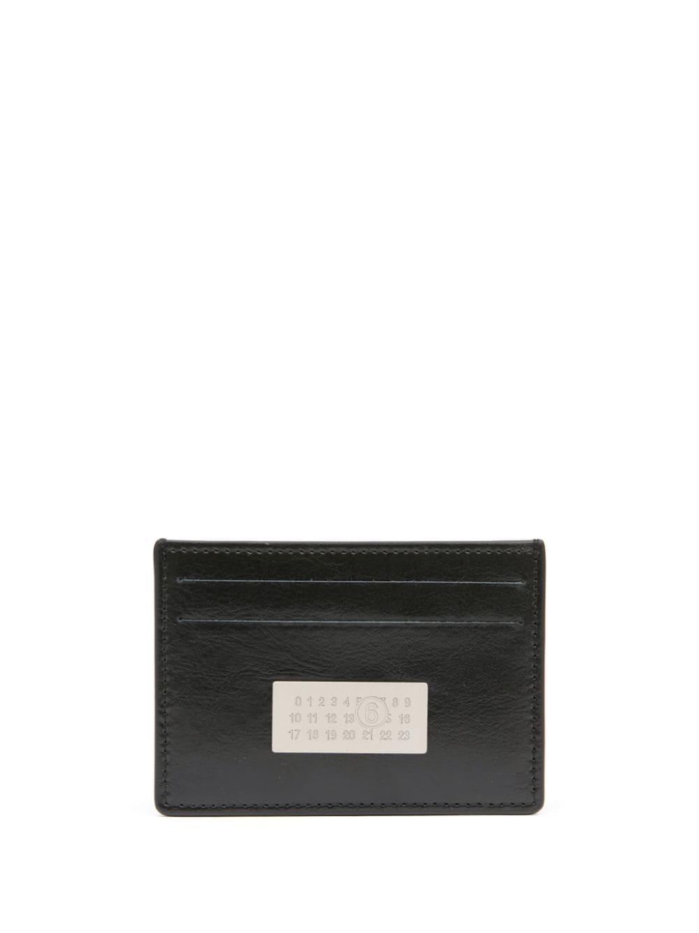 MM6 Maison Margiela Numeric leather cardholder - Black von MM6 Maison Margiela