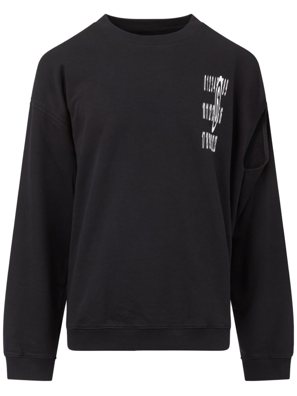 MM6 Maison Margiela Unbrushed cut-out detail sweatshirt - Black von MM6 Maison Margiela