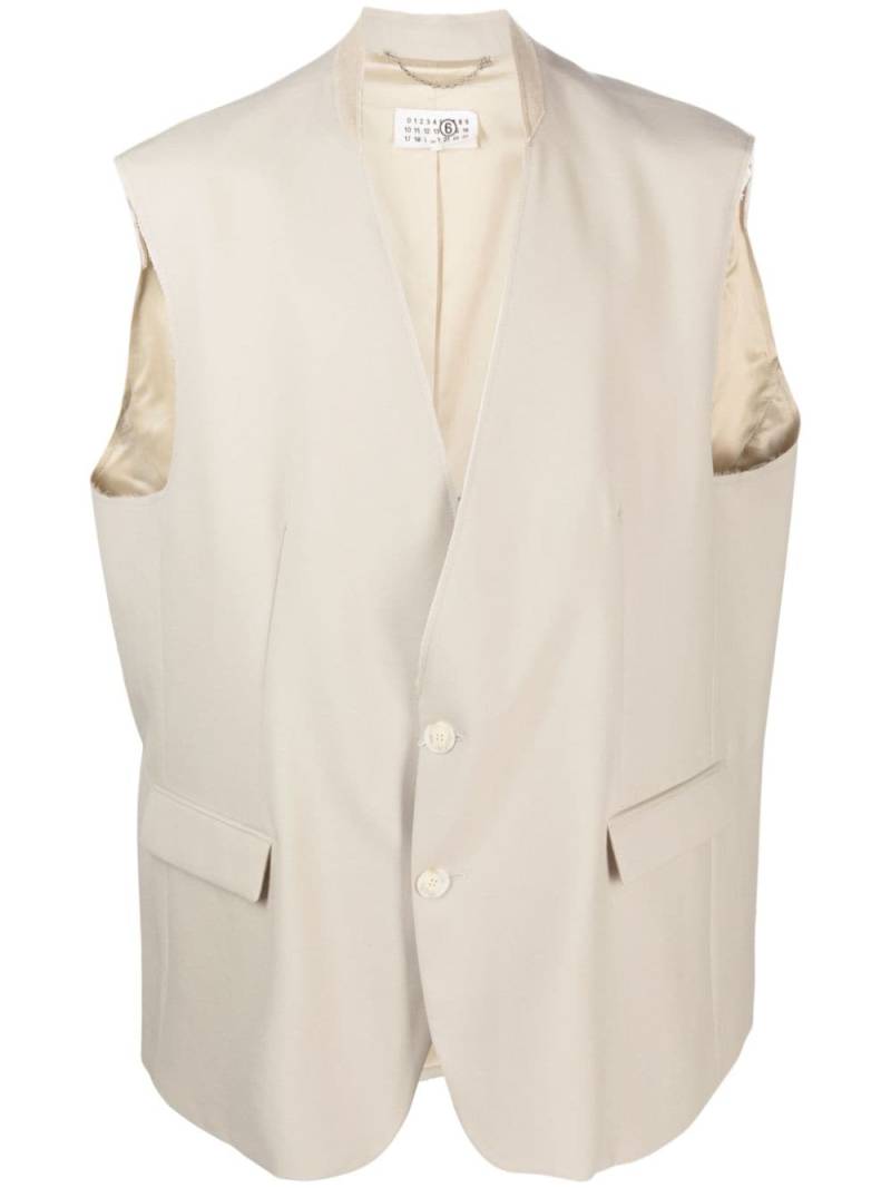 MM6 Maison Margiela V-neck button-fastening waistcoat - Neutrals von MM6 Maison Margiela