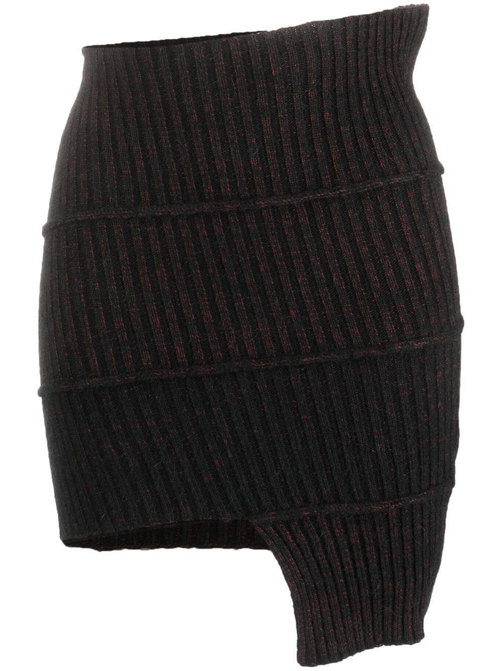 MM6 Maison Margiela asymmetric knitted cotton-blend skirt - Black von MM6 Maison Margiela