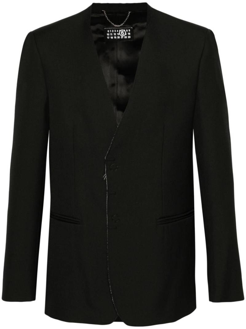 MM6 Maison Margiela collarless single-breast blazer - Black von MM6 Maison Margiela