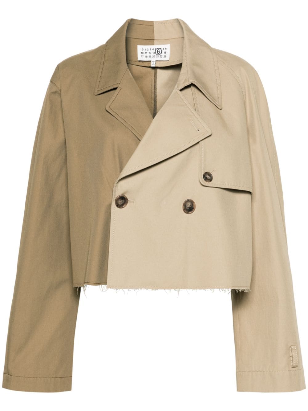 MM6 Maison Margiela colour-block cropped jacket - Neutrals von MM6 Maison Margiela