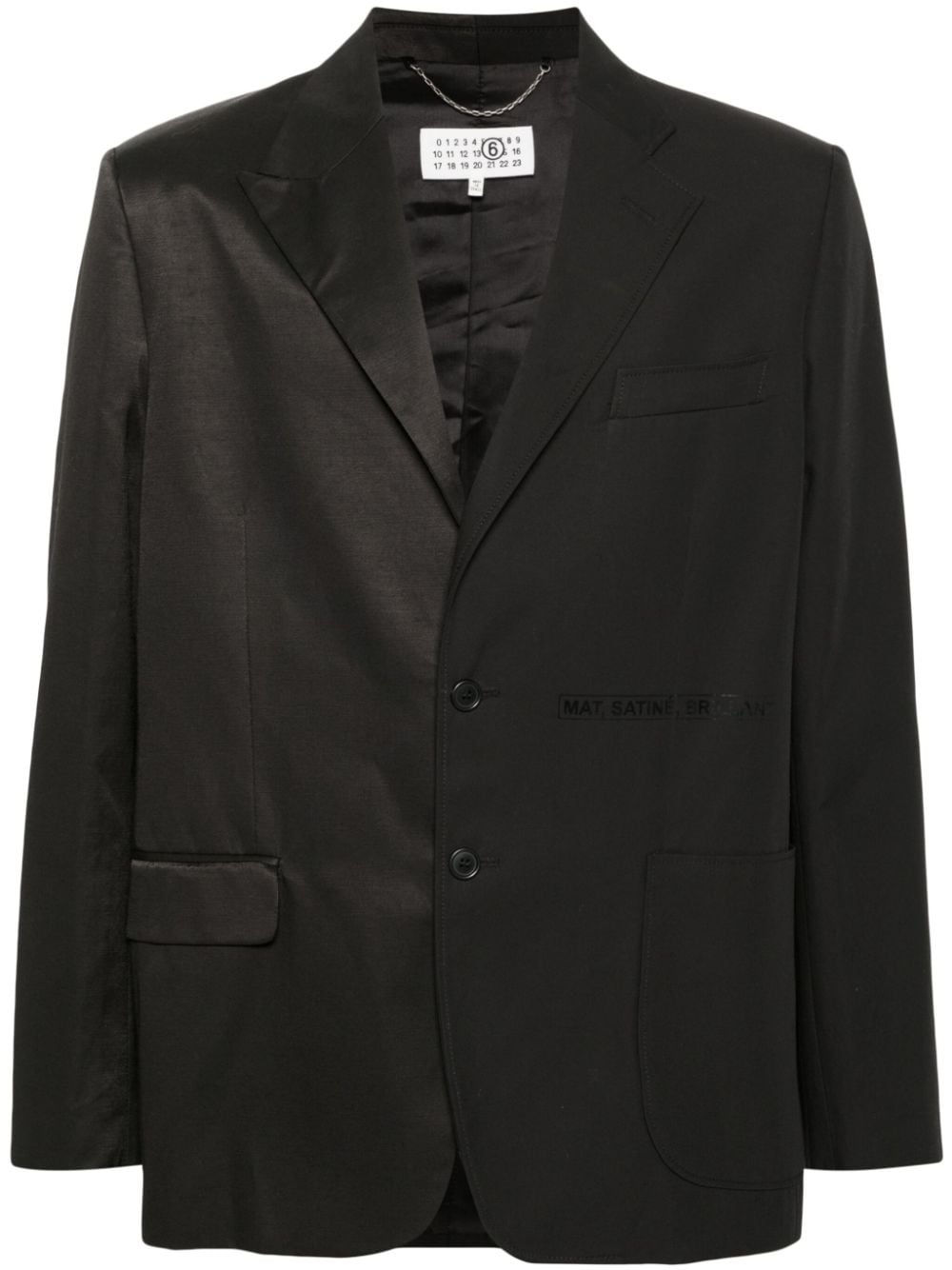 MM6 Maison Margiela contrasting-fabric single-breasted blazer - Black von MM6 Maison Margiela
